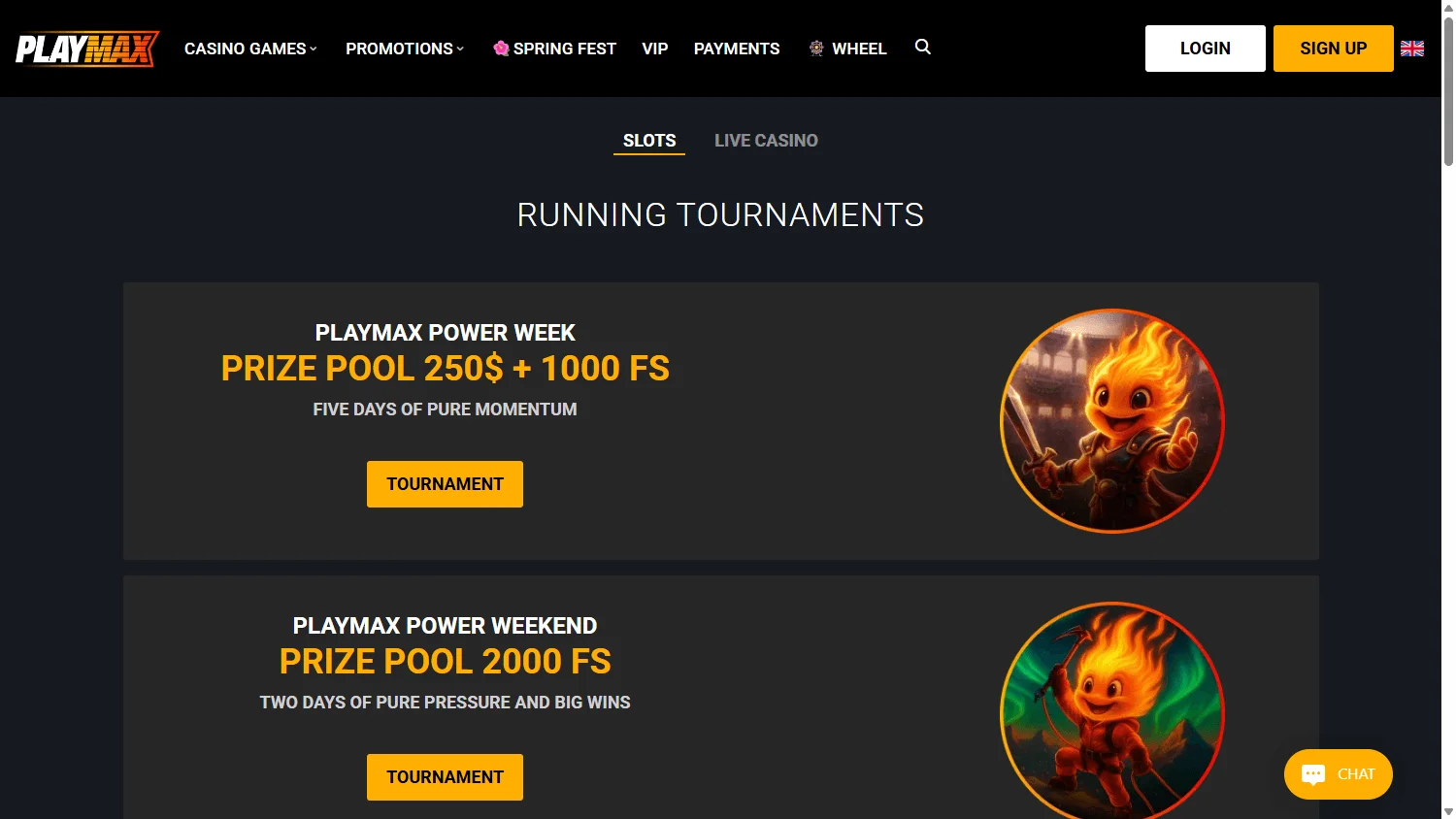 Playmax Casino desktop promotions area with welcome and VIP rewards
